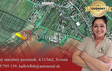 IBA U NÁS! Investičný stavebný pozemok 4.115m2, Svinná