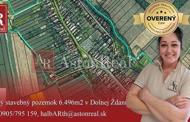 IBA U NÁS! Rovinaté investičné stavebné pozemky 6.496m2, Dolná Ždaňa