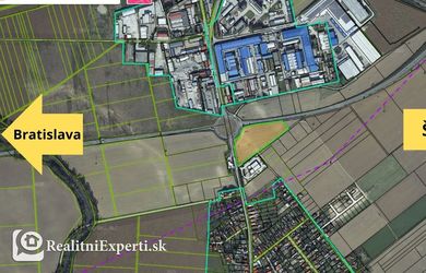 GALANTA - MATÚŠKOVO 19.521 m2, S PROJEKTOM, pozemok na priamo na obchvate GA, ZMIEŠANÁ ZÓNA