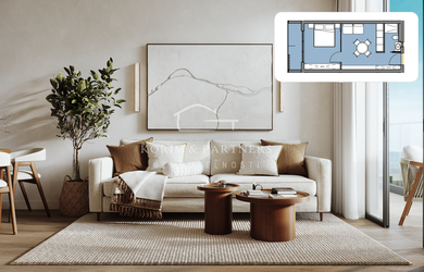 2 izbový apartmán s rozlohou  od 34,74 m² do 37,62 m²