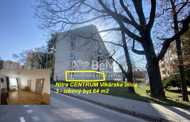 REZERVOVANÉ Byt Nitra CENTRUM 3- izbový 64 m2 „Pri parku“ ID 607-113-MIG