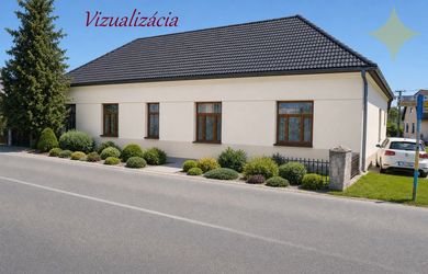 Prízemný rodinný dom s gangom na 20 árovom rovinatom pozemku.