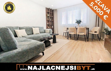 ZĽAVA 5000€ BA Petržalka - Znievska, NOVO zrekonštruovaný a zariadený 4i byt s loggiou a klimatizáciou -88 m2