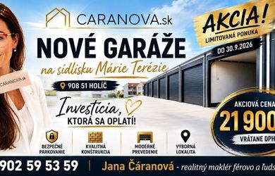 LETNÁ AKCIA len do 30.9. 2026 – NOVÉ BETÓNOVÉ GARÁŽE HOLÍČ – 21 900 € s DPH