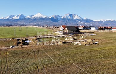 Stavebný pozemok v obci Mlynica, okr. Poprad s výhľadom na Tatry