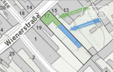 POZEMOK S EXISTUJÚCIMI STAVBAMI V CENTRE HAINBURGU
