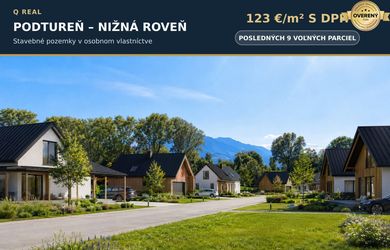PODTUREŇ – NIŽNÁ ROVEŇ | STAVEBNÉ POZEMKY ZA 123 €/m² S DPH