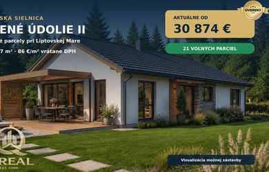 ** ZELENÉ ÚDOLIE II**STAVEBNÉ POZEMKY NA LIPTOVE OD 30.874,-Eur**